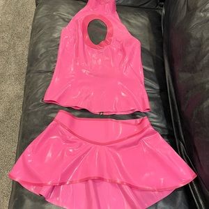 Libidex latex skirt and top